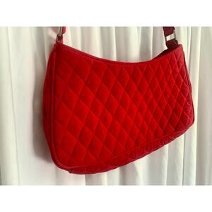 Vera Bradley Red Quilted Shoulder Bag Purse – Classic Tote Handbag Fabric